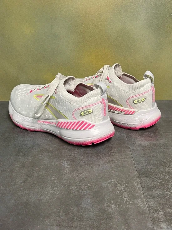 Brooks Glycerin StealthFit GTS 20 Women's Running Shoes Grey/Yellow/Pink Size 7B - Picture 9 of 15